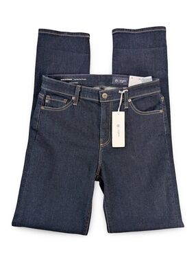 NWT AG Jeans Mari Extended Mid-Rise Slim Straight Dark Wash Size 28